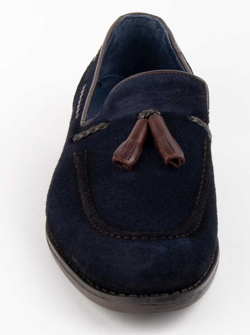Mocassin Natuurlijk Leer Purapiel Blauw - Kiabi