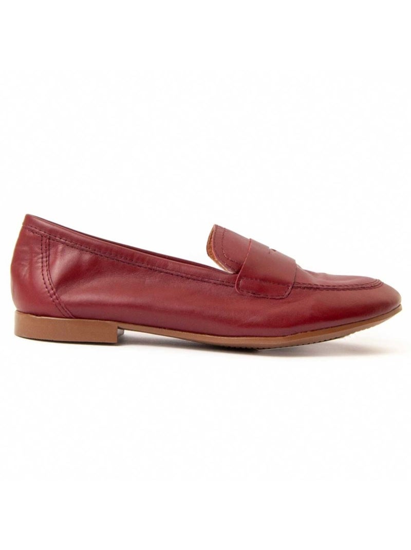 Mocassin Natuurlijk Leer Purapiel Bordeaux - Kiabi