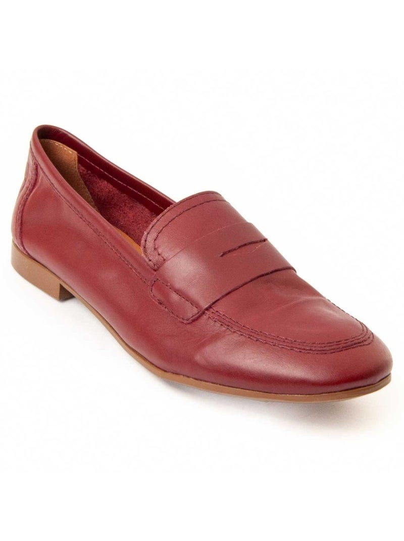 Mocassin Natuurlijk Leer Purapiel Bordeaux - Kiabi
