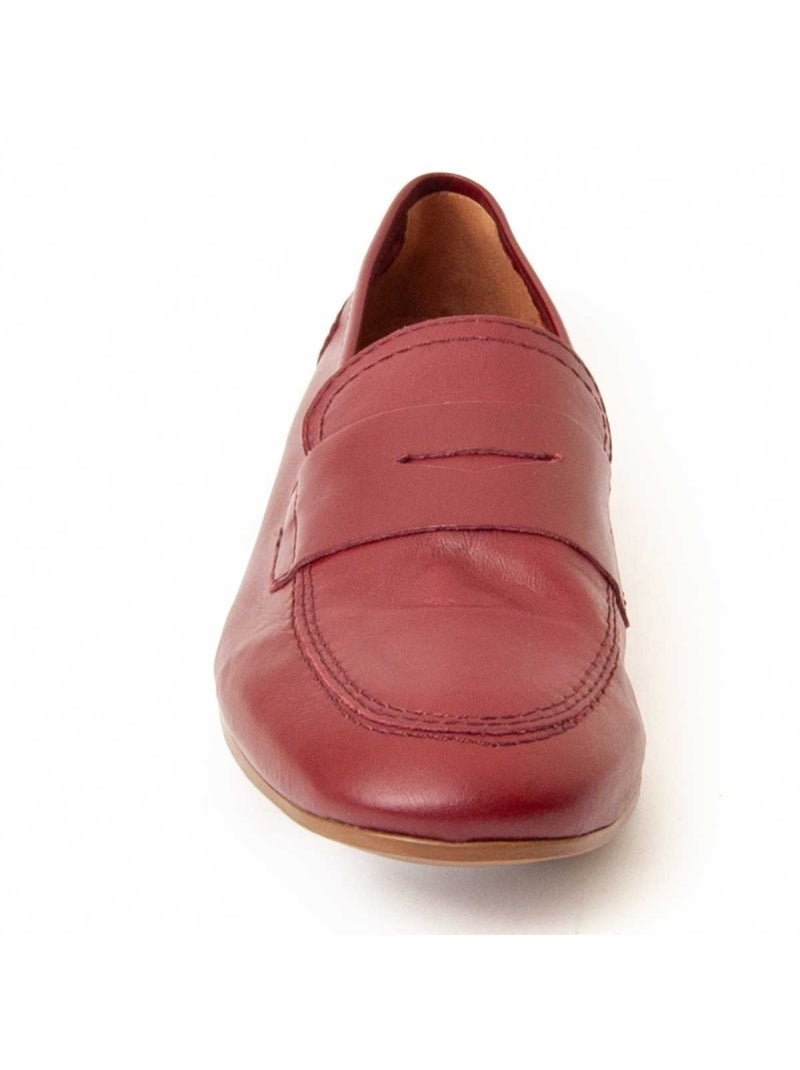 Mocassin Natuurlijk Leer Purapiel Bordeaux - Kiabi