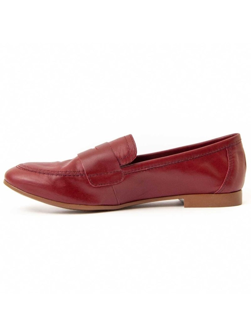 Mocassin Natuurlijk Leer Purapiel Bordeaux - Kiabi