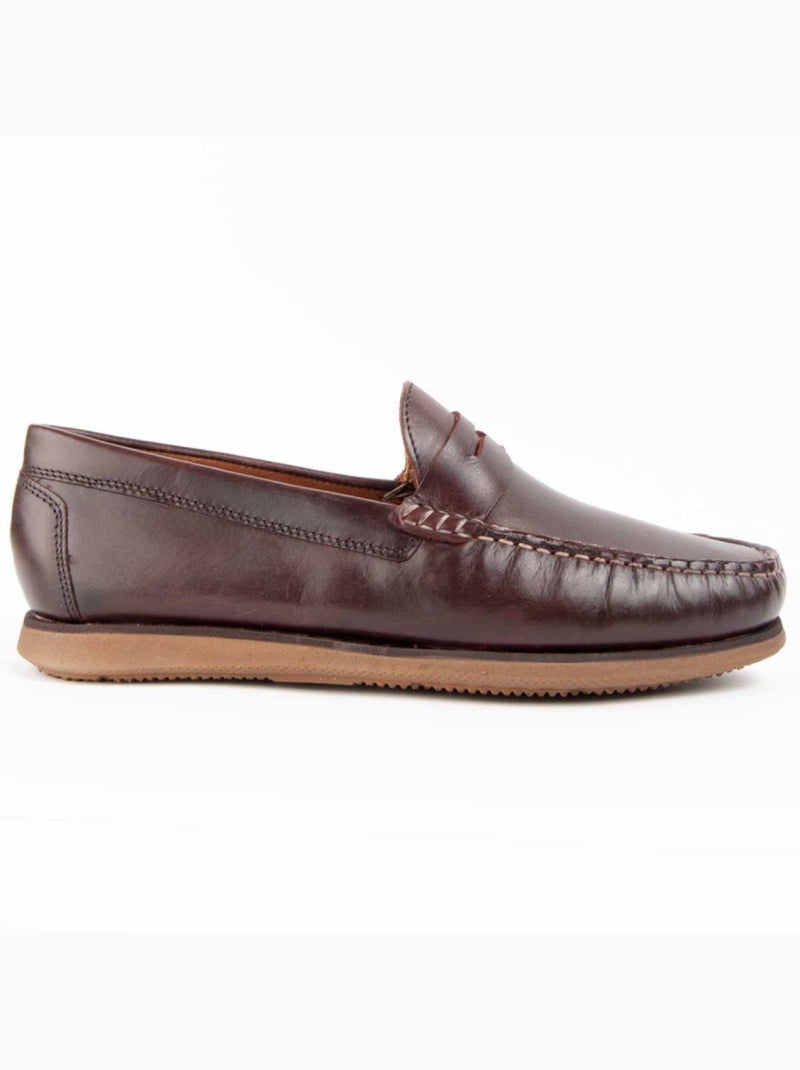 Mocassin Natuurlijk Leer Purapiel Bruin - Kiabi