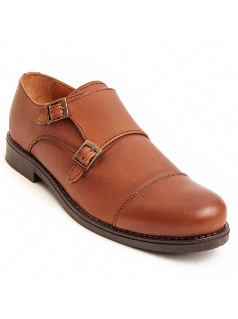 Mocassin Natuurlijk Leer Purapiel Bruin - Kiabi
