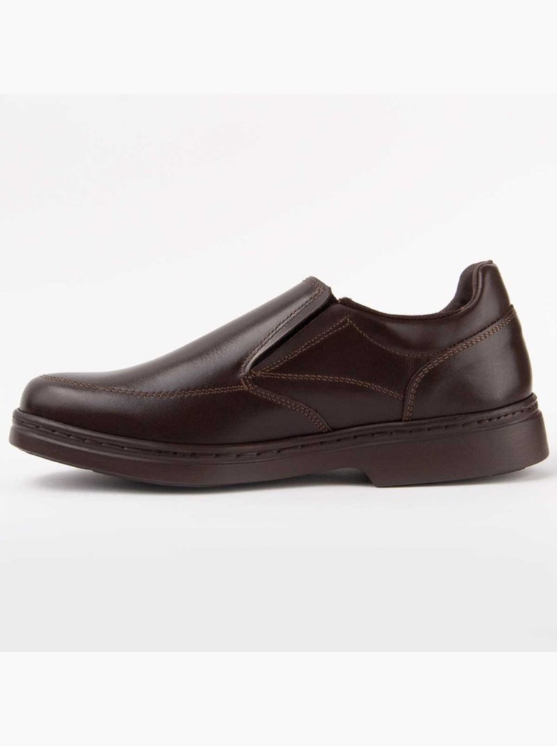 Mocassin Natuurlijk Leer Purapiel Bruin - Kiabi