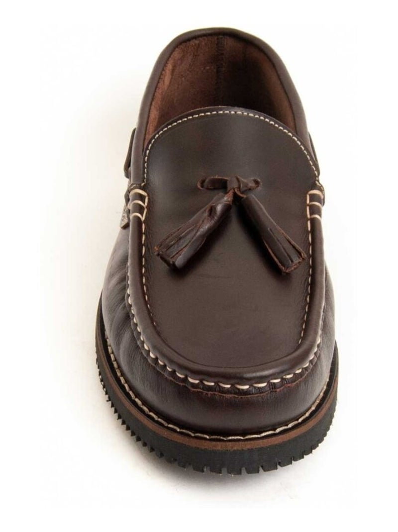 Mocassin Natuurlijk Leer Purapiel Bruin - Kiabi