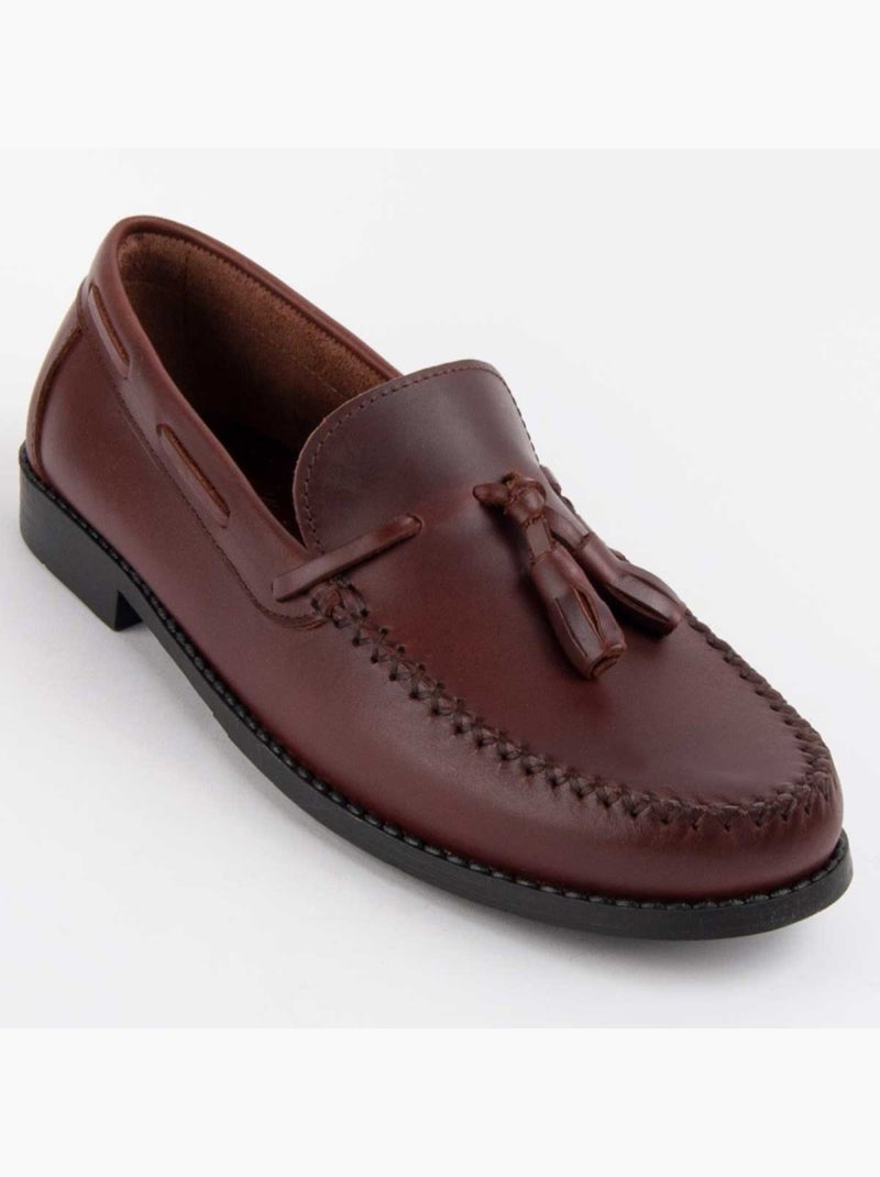 Mocassin Natuurlijk Leer Purapiel Bruin - Kiabi