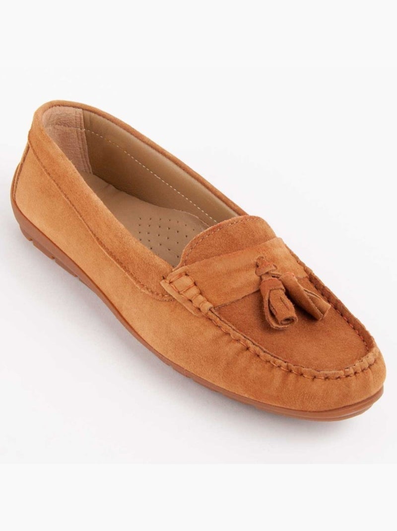 Mocassin Natuurlijk Leer Purapiel Bruin - Kiabi