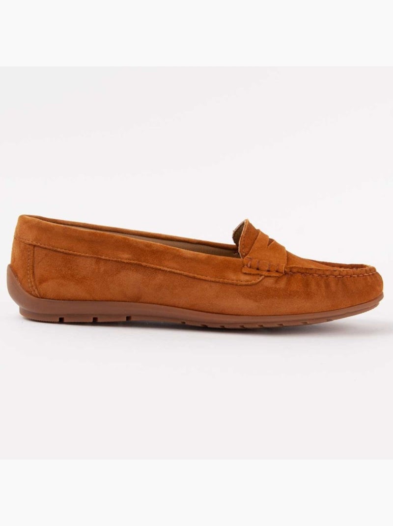 Mocassin Natuurlijk Leer Purapiel Bruin - Kiabi