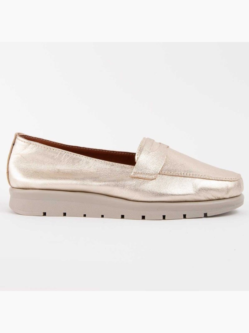 Mocassin Natuurlijk Leer Purapiel Goud/Goudkleurig - Kiabi