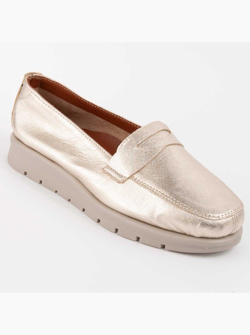 Mocassin Natuurlijk Leer Purapiel Goud/Goudkleurig - Kiabi