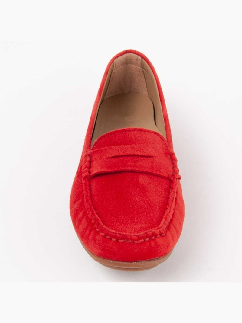 Mocassin Natuurlijk Leer Purapiel Rood - Kiabi