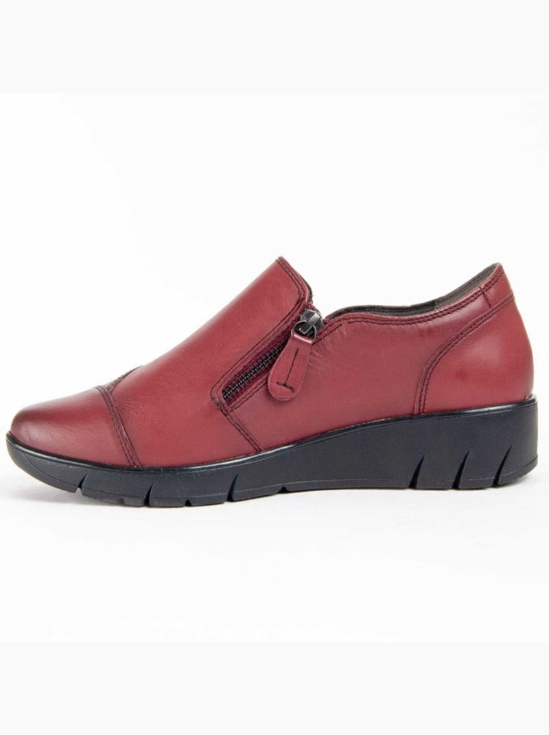 Mocassin Natuurlijk Leer Purapiel Rood - Kiabi