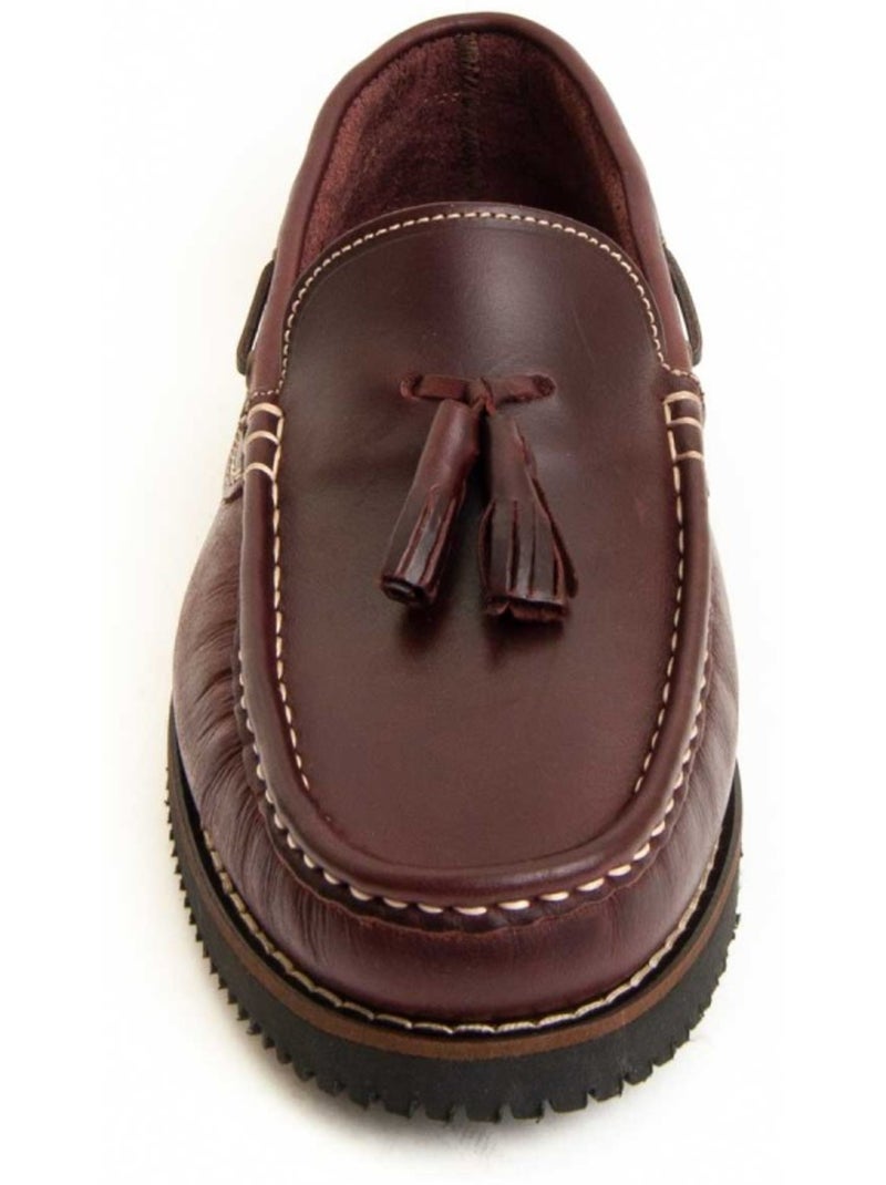 Mocassin Natuurlijk Leer Purapiel Rood - Kiabi
