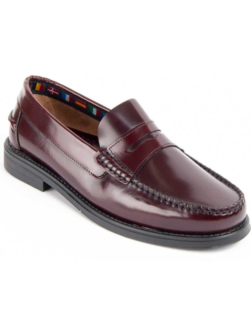 Mocassin Natuurlijk Leer Purapiel Rood - Kiabi