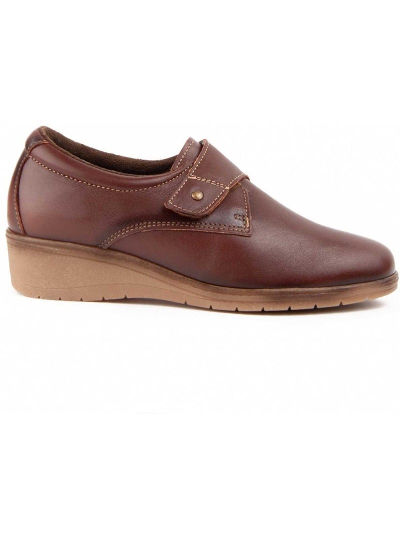 Mocassin Sleehak Natuurlijk Leer Purapiel Bruin - Kiabi