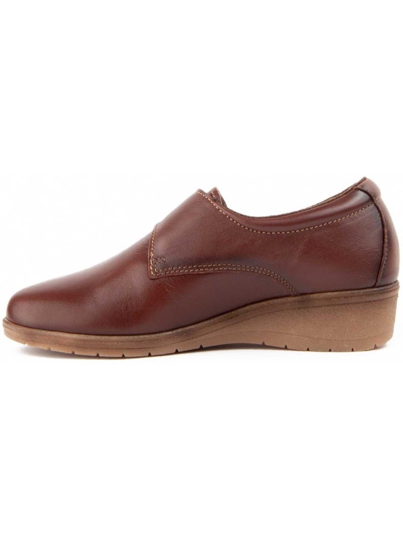 Mocassin Sleehak Natuurlijk Leer Purapiel Bruin - Kiabi