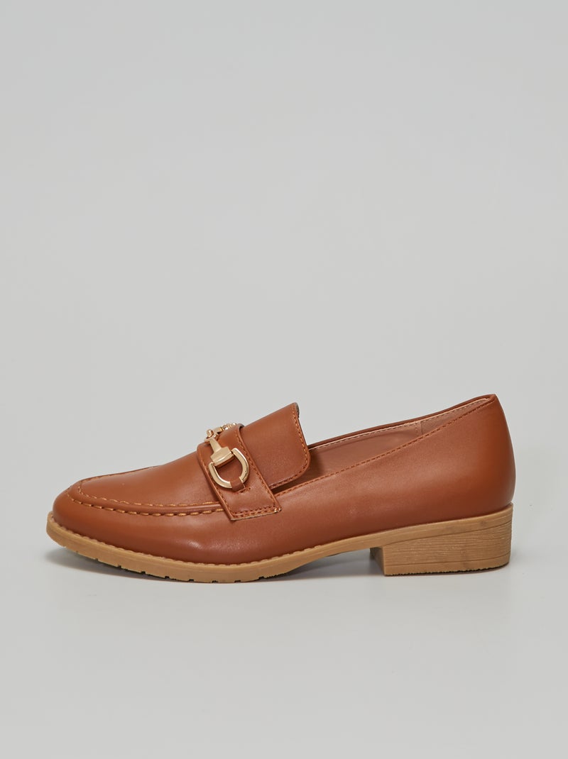 Mocassins à barrette en simili camel - Kiabi