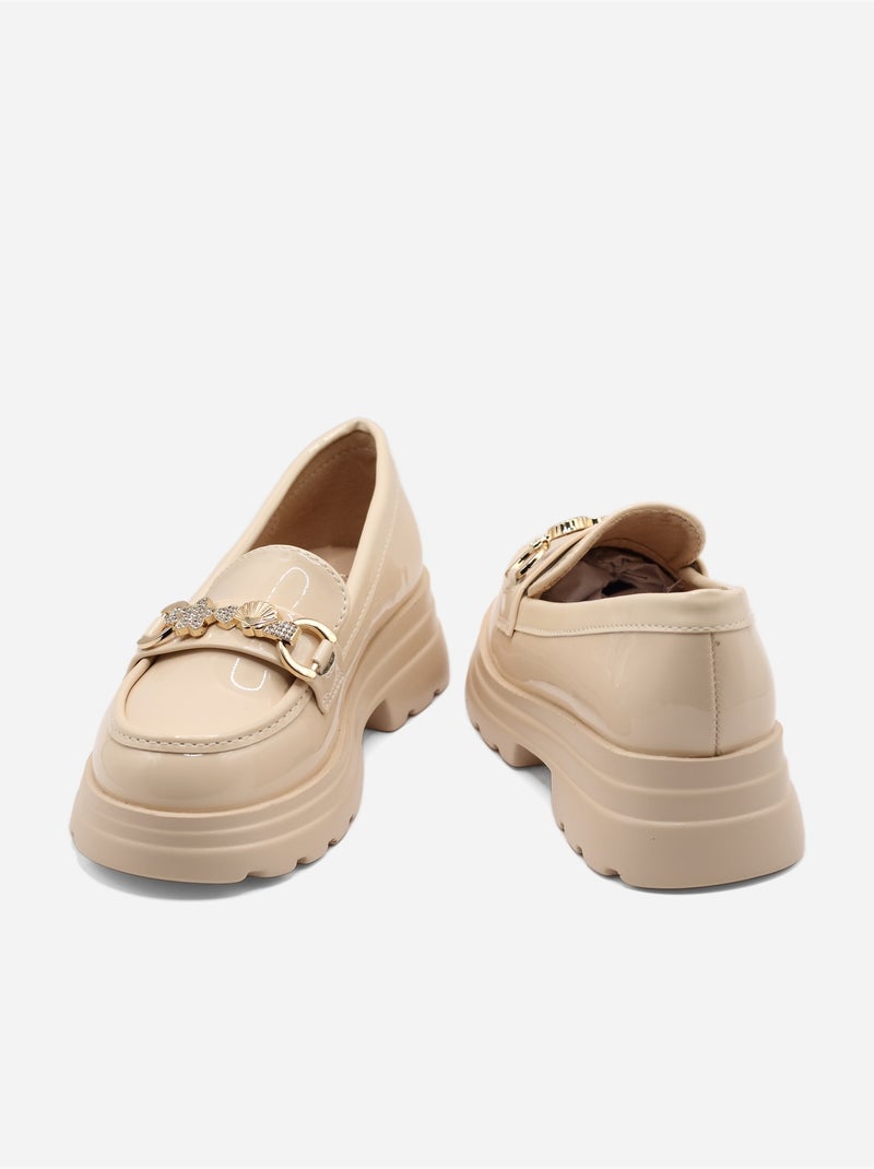 Mocassins à enfiler Crème - Kiabi