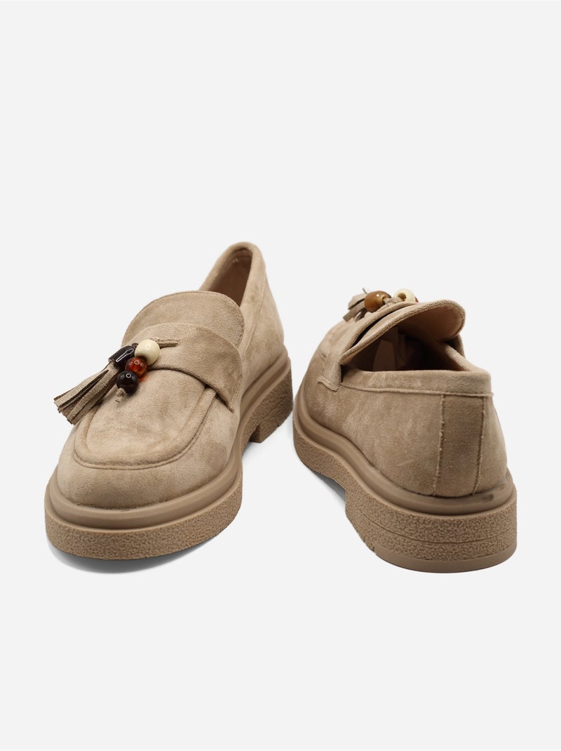 Mocassins à enfiler Taupe - Kiabi