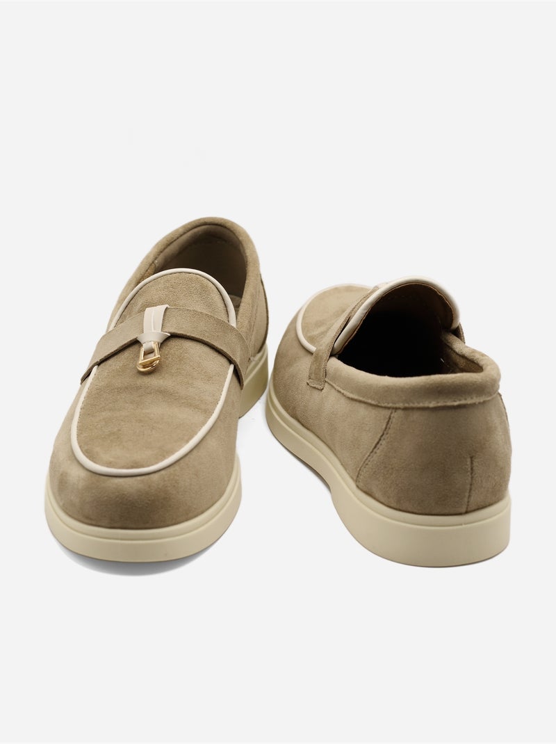 Mocassins à enfiler Taupe - Kiabi