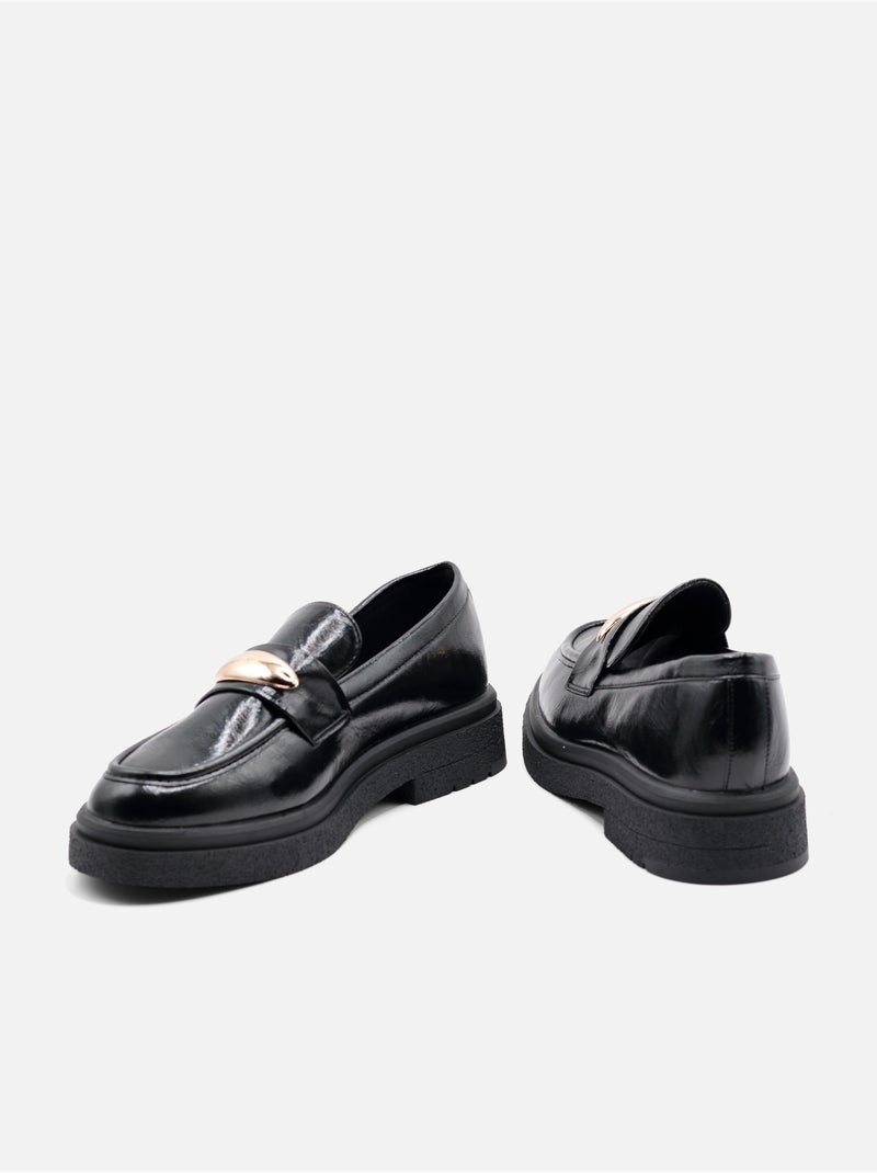 Mocassins à finition brillante Noir - Kiabi