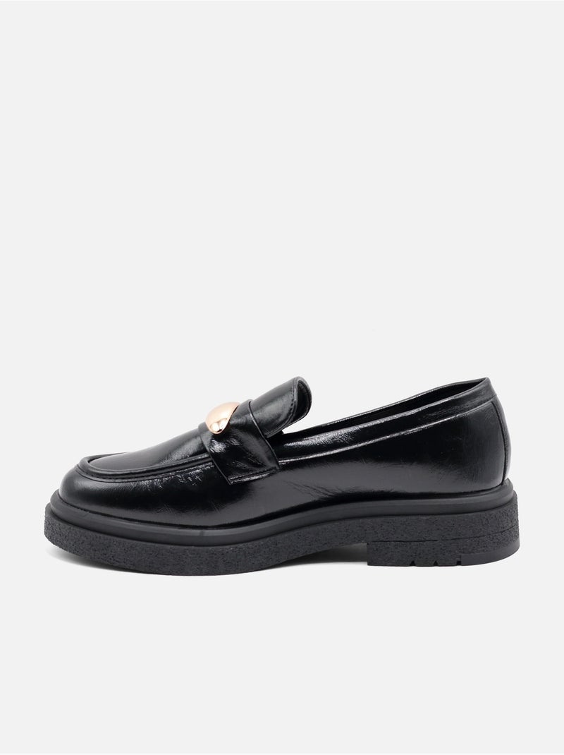 Mocassins à finition brillante Noir - Kiabi