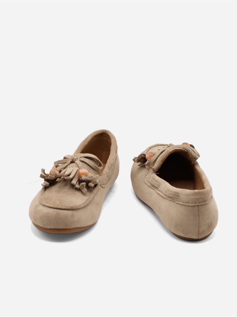 Mocassins à franges Taupe - Kiabi