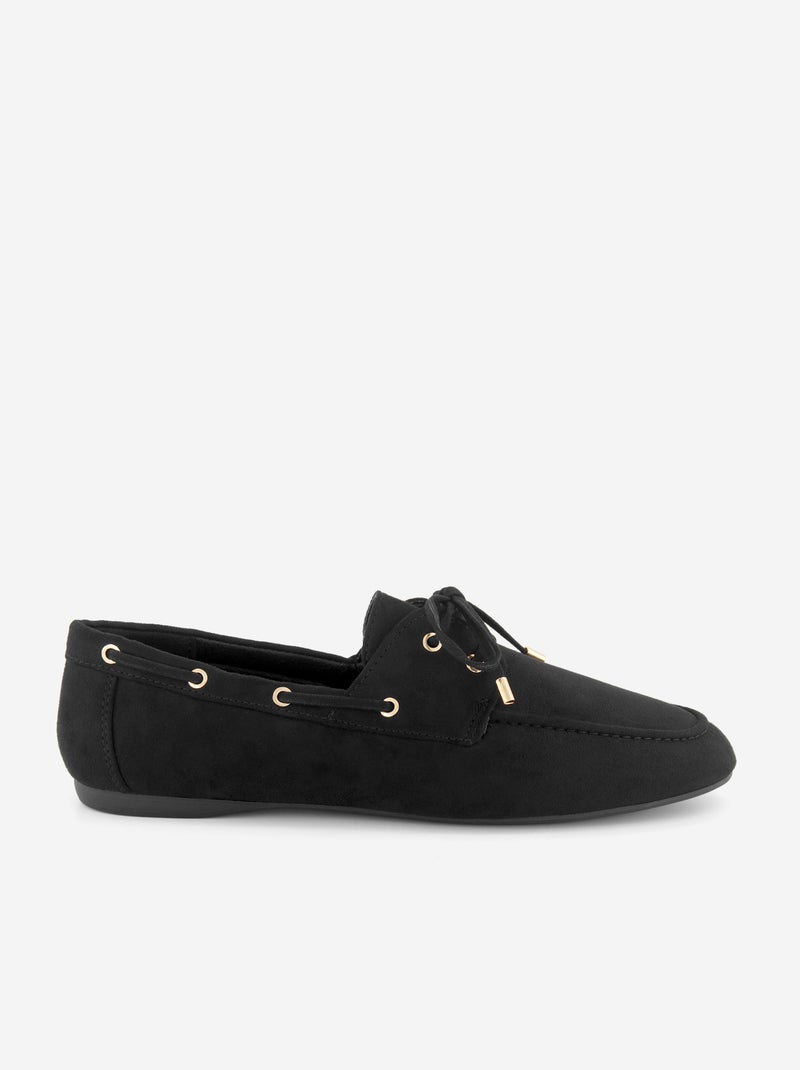Mocassins à lacets Noir - Kiabi