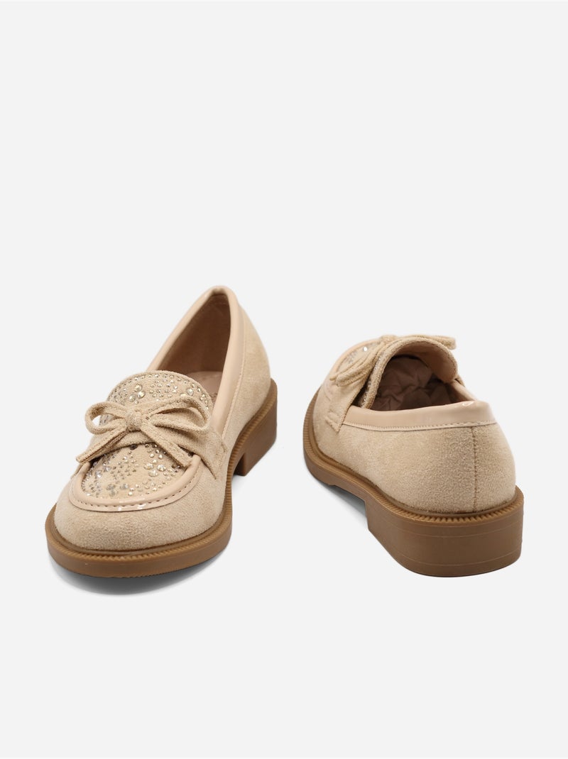 Mocassins à noeuds Crème - Kiabi