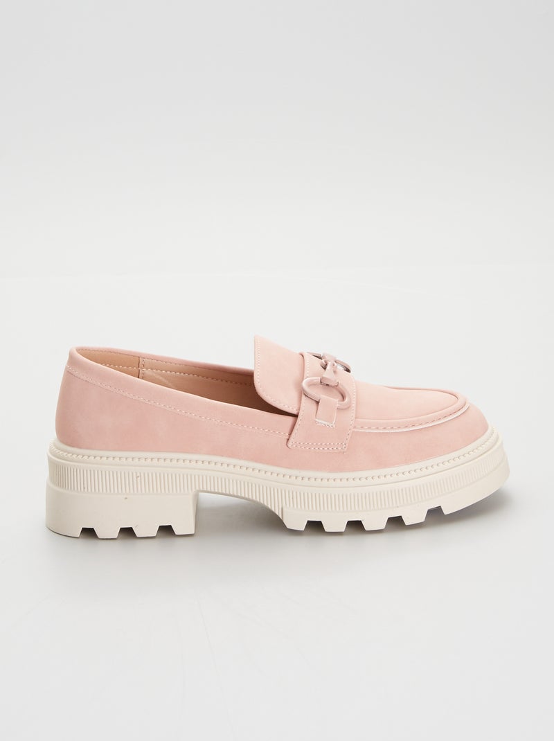 Mocassins à semelle crantée rose - Kiabi