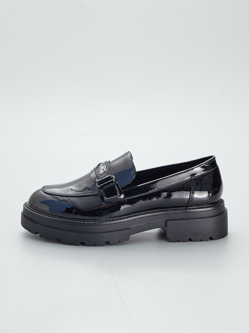 Mocassins à semelles épaisses noir - Kiabi