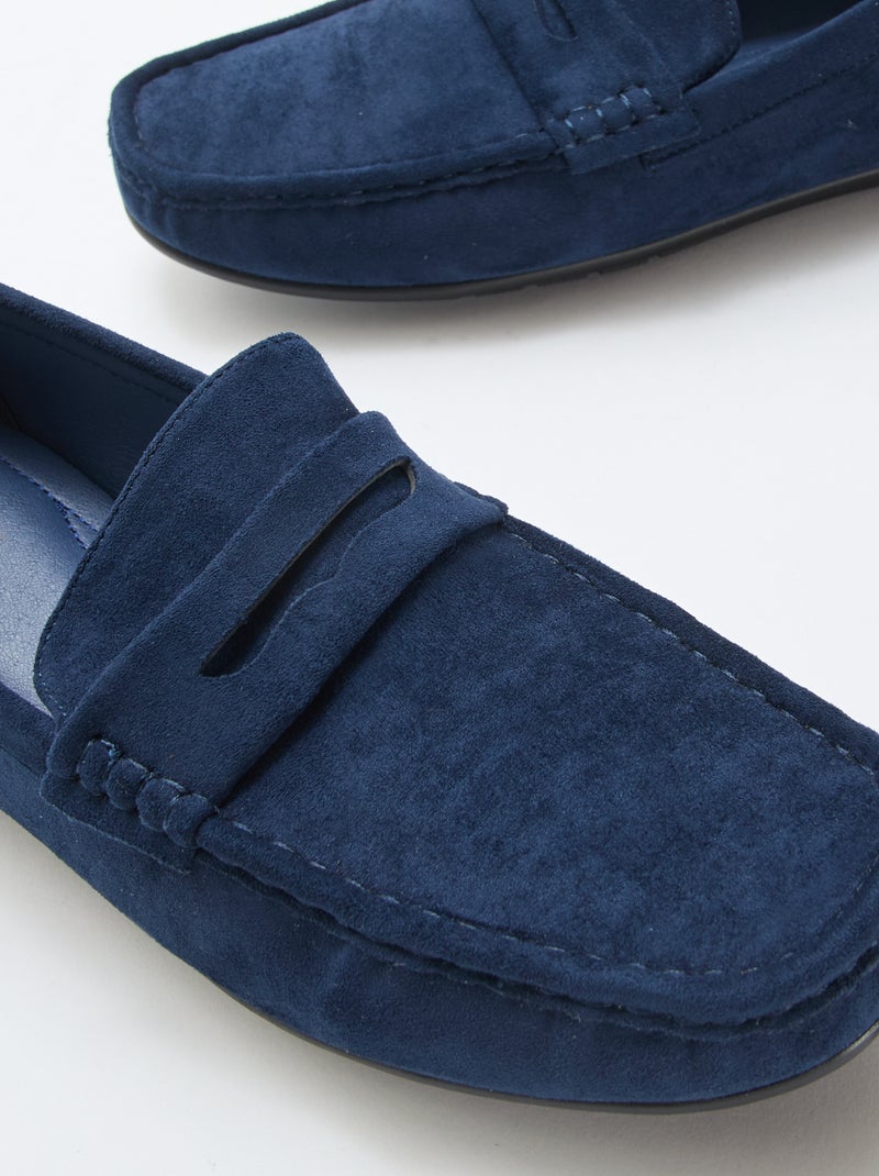 Mocassins bateau effet suédine Bleu - Kiabi