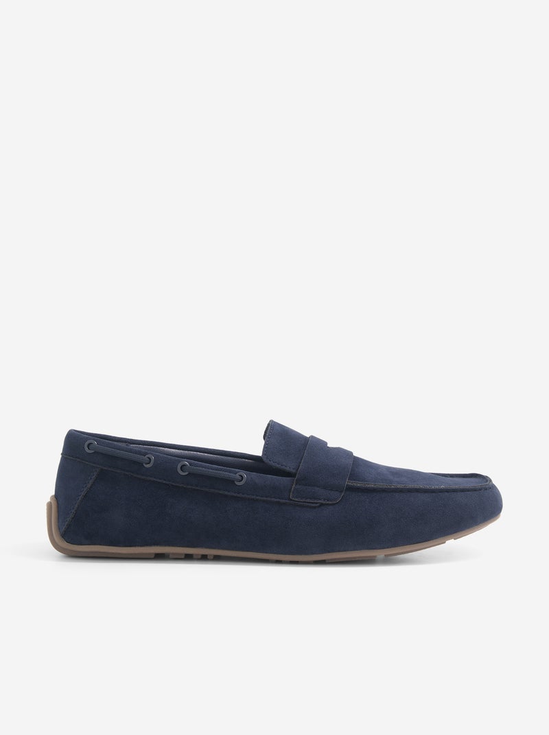 Mocassins bateau en suédine Bleu - Kiabi
