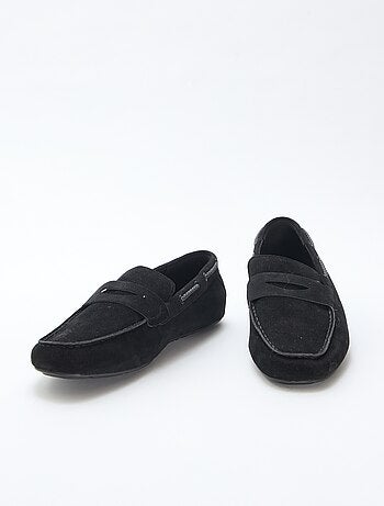 Mocassins bateau en suédine unie