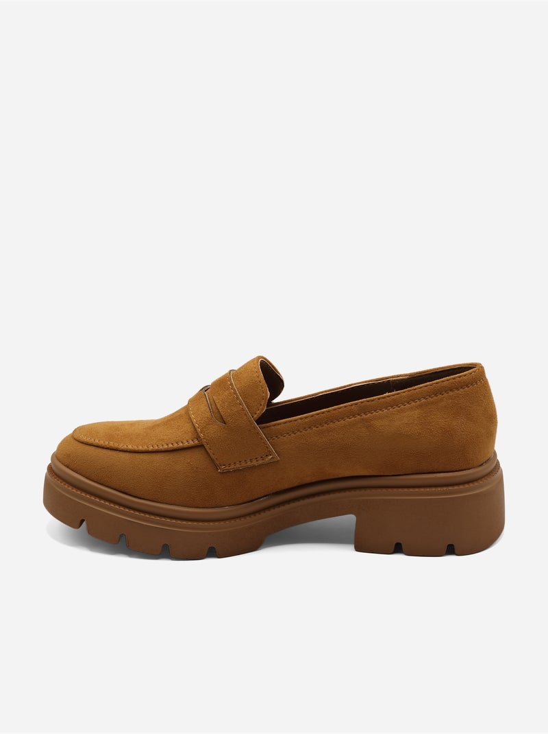 Mocassins effet daim Camel - Kiabi