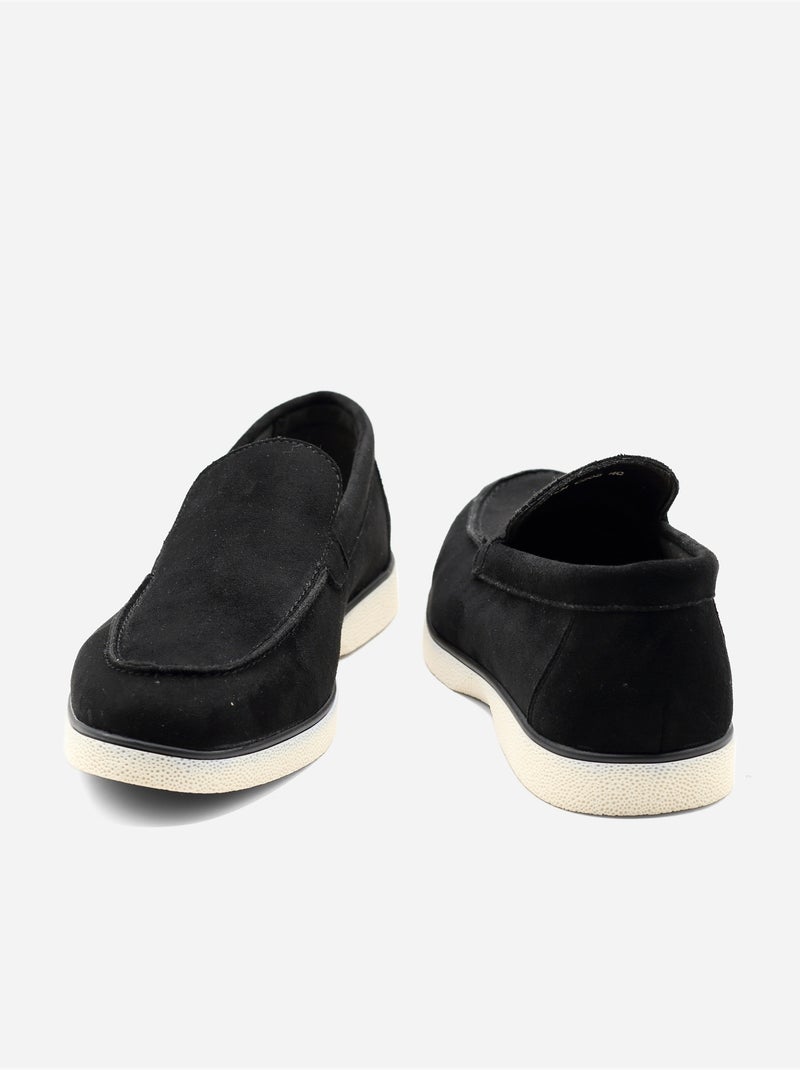 Mocassins effet daim Noir - Kiabi