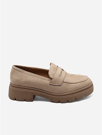 Mocassins effet daim