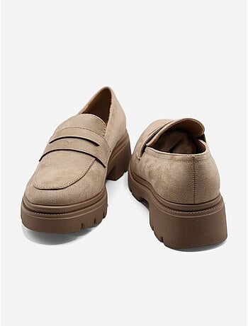 Mocassins effet daim