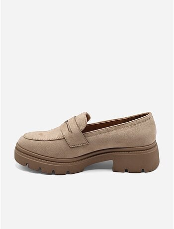 Mocassins effet daim