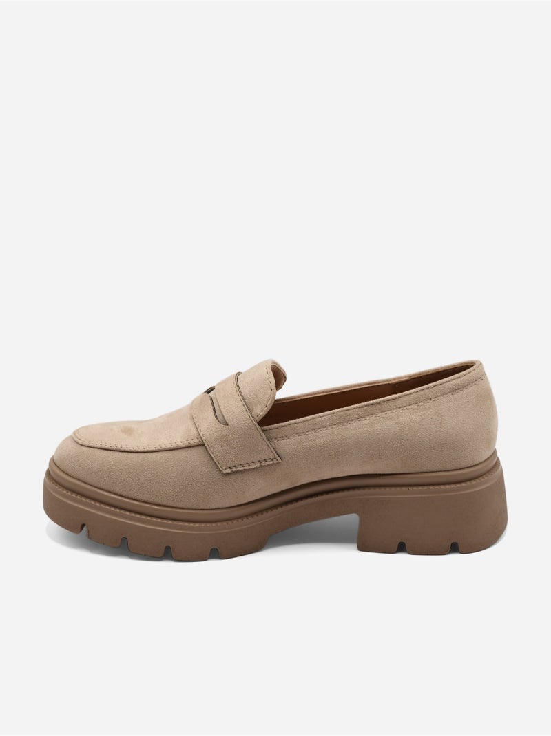 Mocassins effet daim Taupe - Kiabi