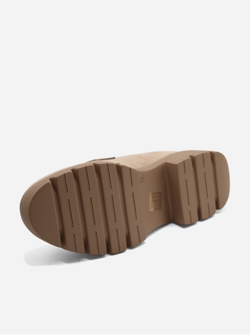 Mocassins effet daim Taupe - Kiabi