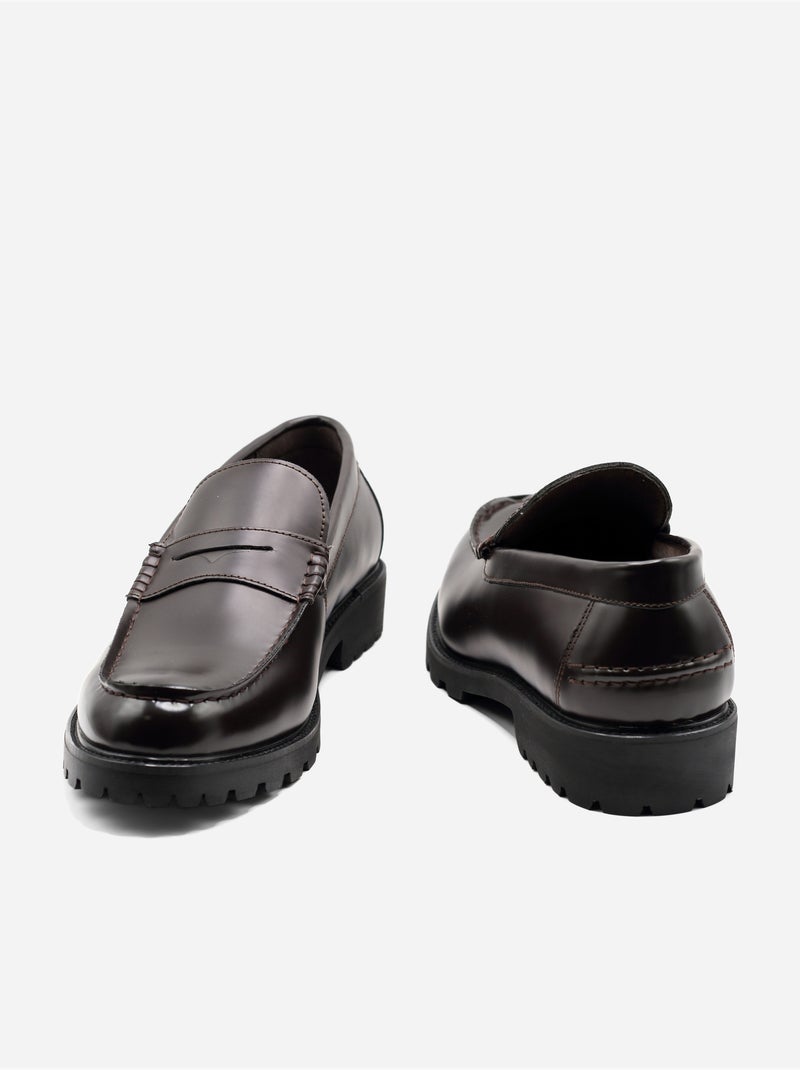 Mocassins en cuir - Uomo Marron - Kiabi