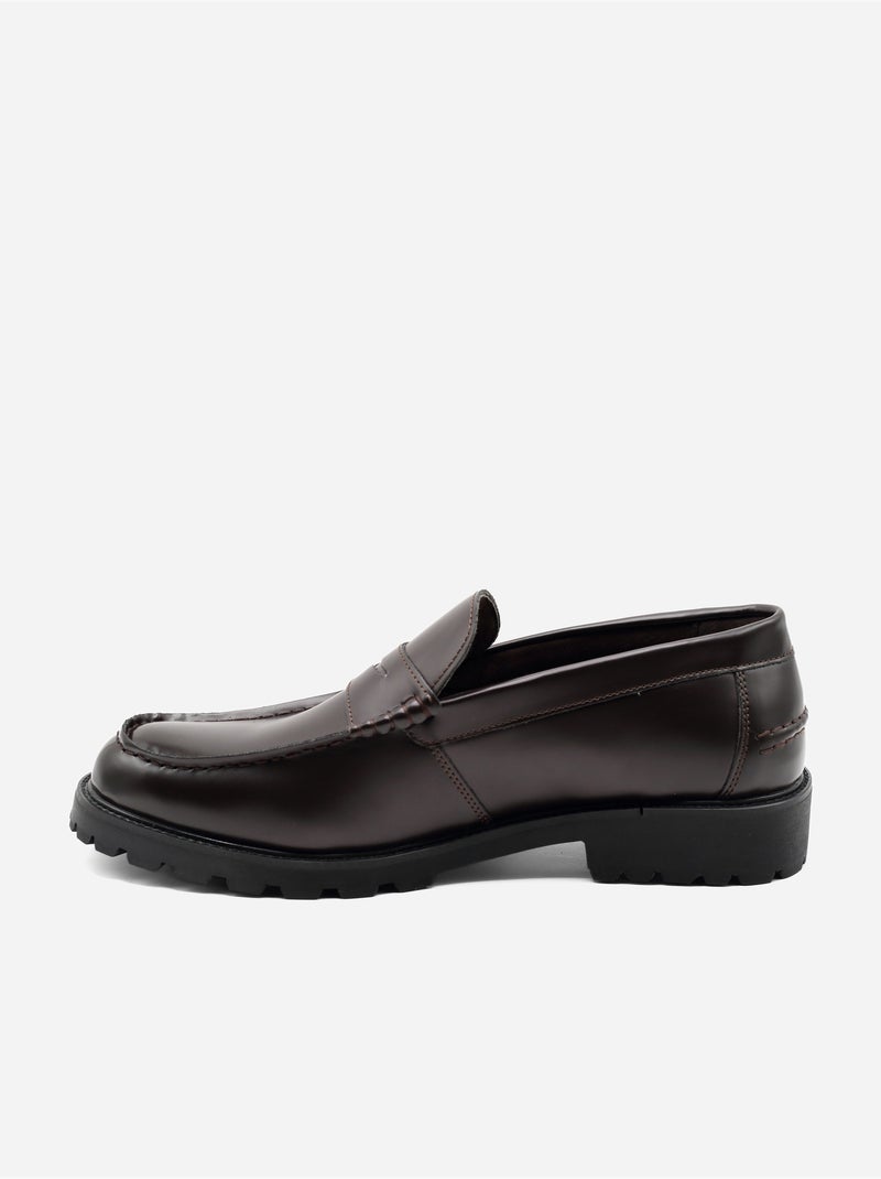 Mocassins en cuir - Uomo Marron - Kiabi