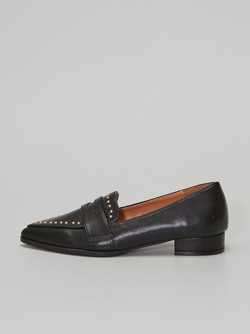 Mocassins en simili noir - Kiabi