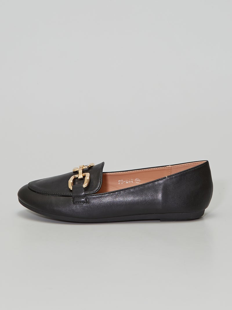 Mocassins en simili noir - Kiabi