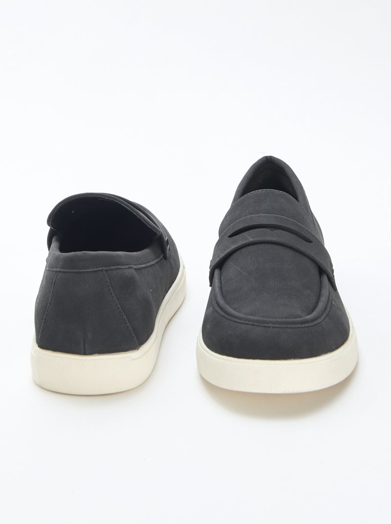 Mocassins en suédine Noir - Kiabi
