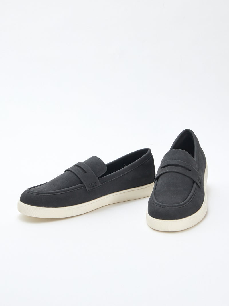 Mocassins en suédine Noir - Kiabi