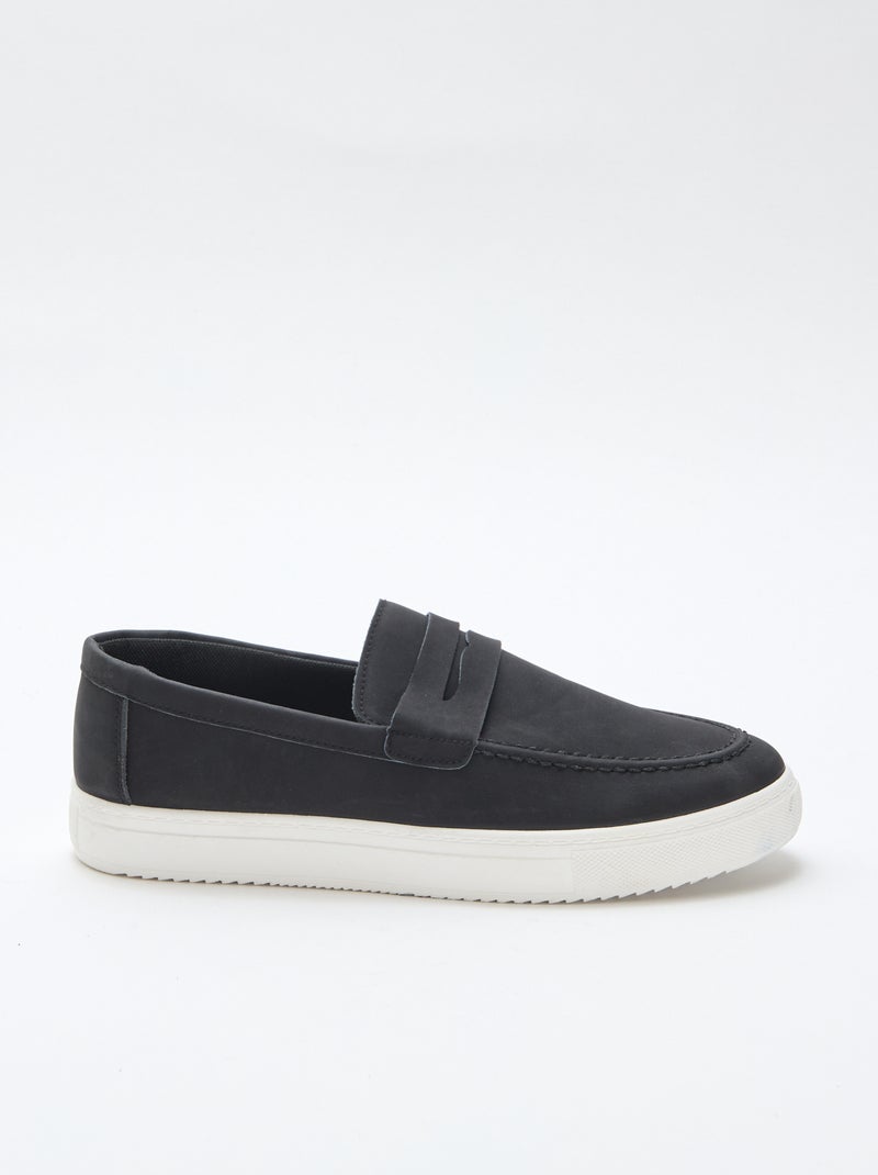 Mocassins en suédine Noir - Kiabi