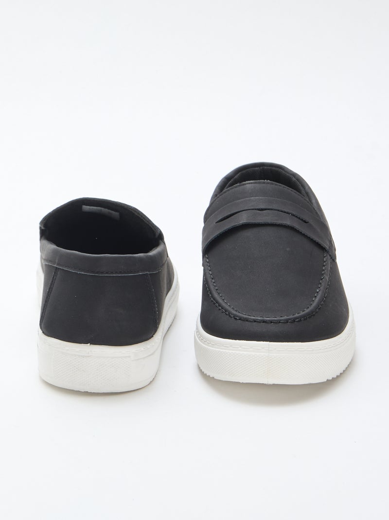 Mocassins en suédine Noir - Kiabi