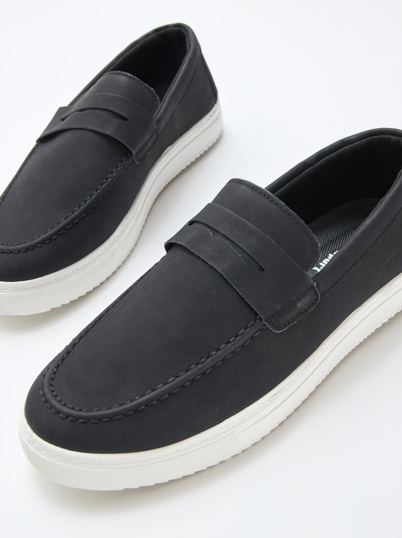 Mocassins en suédine Noir - Kiabi